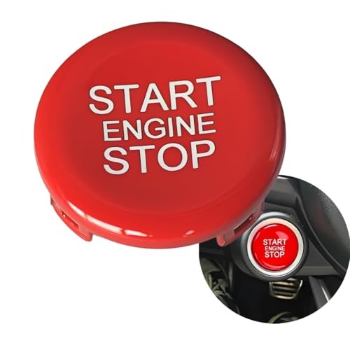 ABS Car Engine Start Stop Switch Button Cover Trim Replacement for Alfa Red
