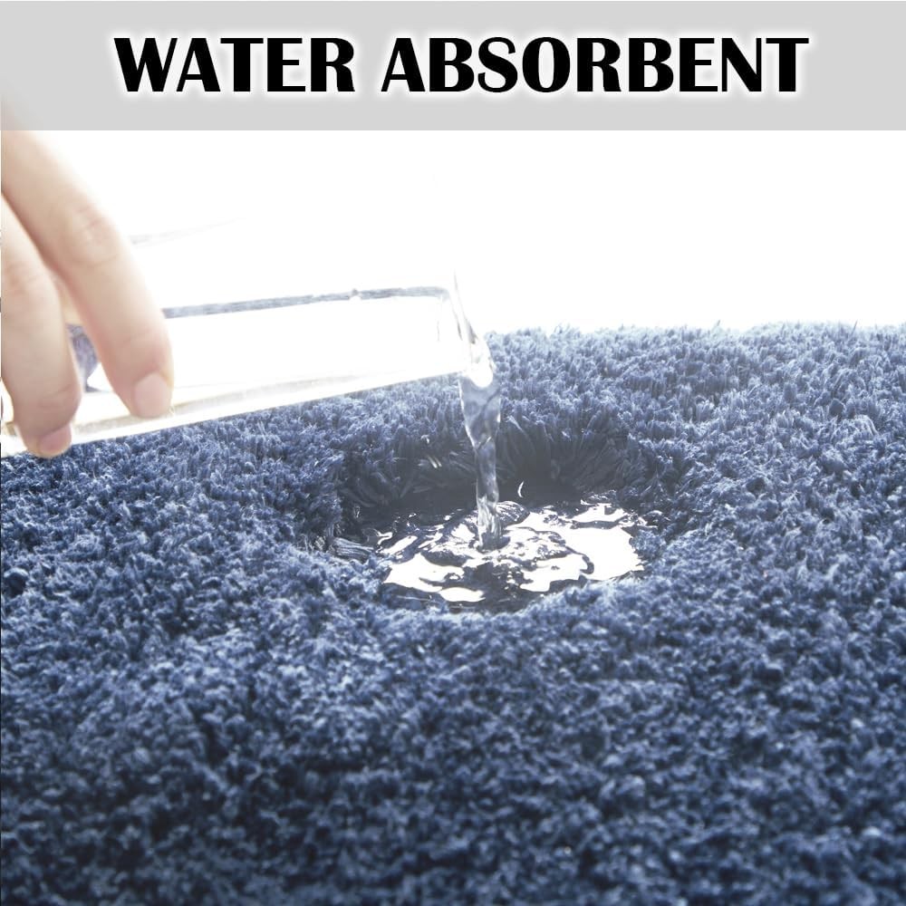 Suchtale Non Slip Bath Mat (16 x 24, Blue) 2' x 1'4" (Rectangular), Blue