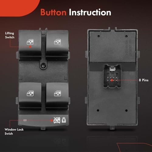 Front Driver Side Master Power Window Switch Compatible with Chevrolet Malibu
