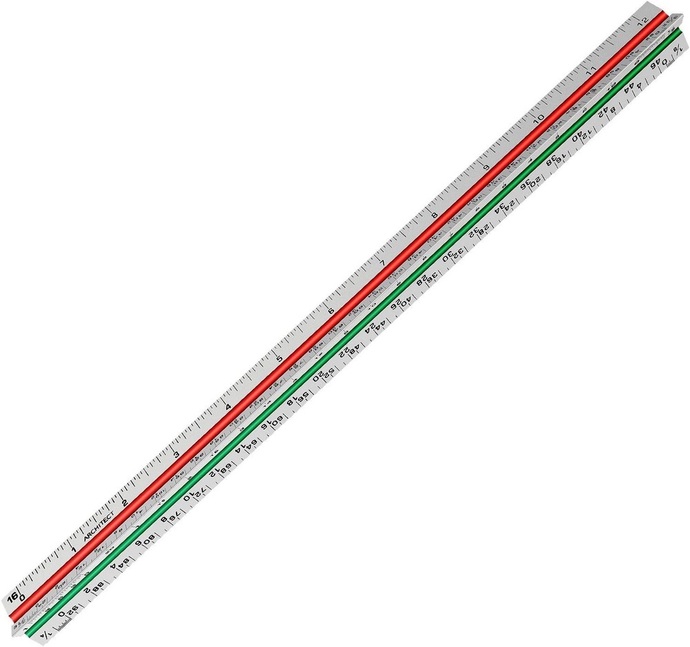 12" Aluminum Architecture Scale Ruler Triangular Engineer Drafting Tool Preci...