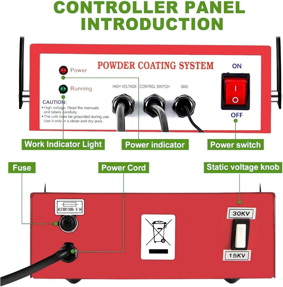 30KV Paint Gun Electrostatic Coating Tool Powder Kit Automatic Spraying Machine