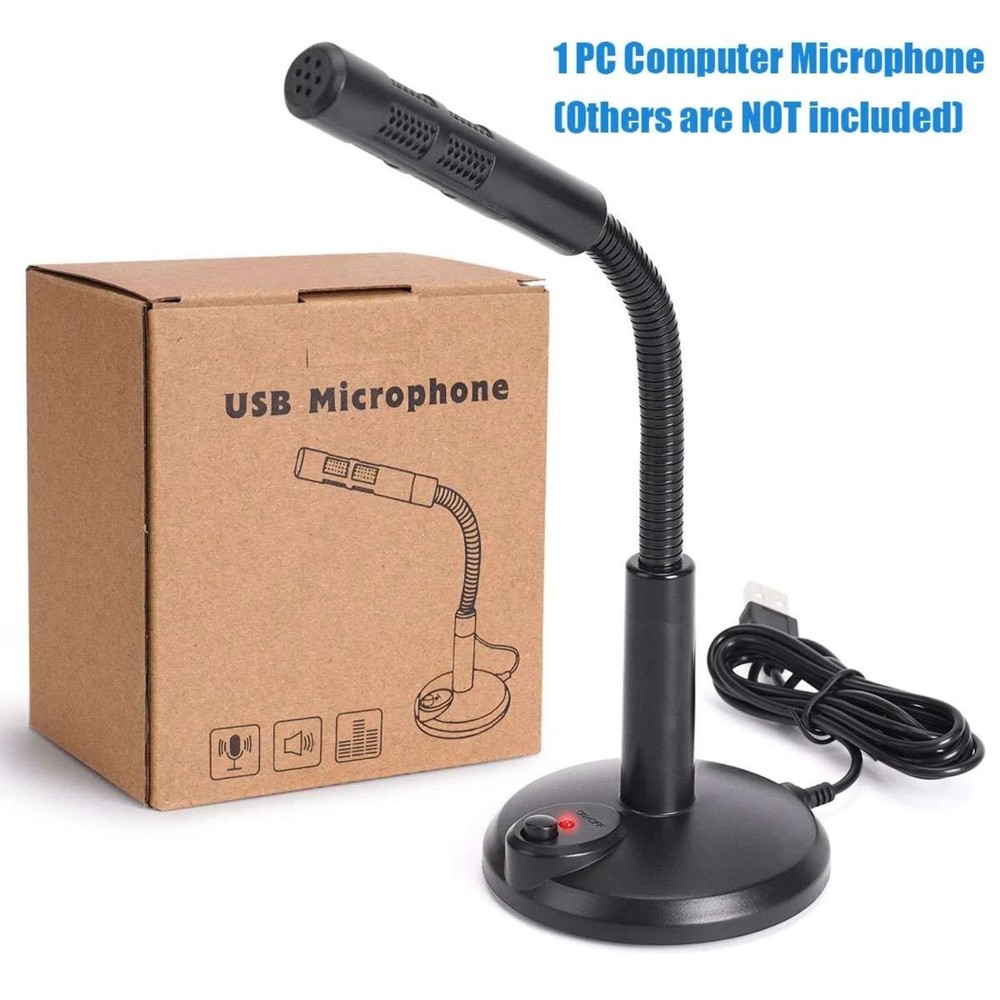 Desktop Mini Condenser Microphone USB Computer Mic Recording For Laptop PC