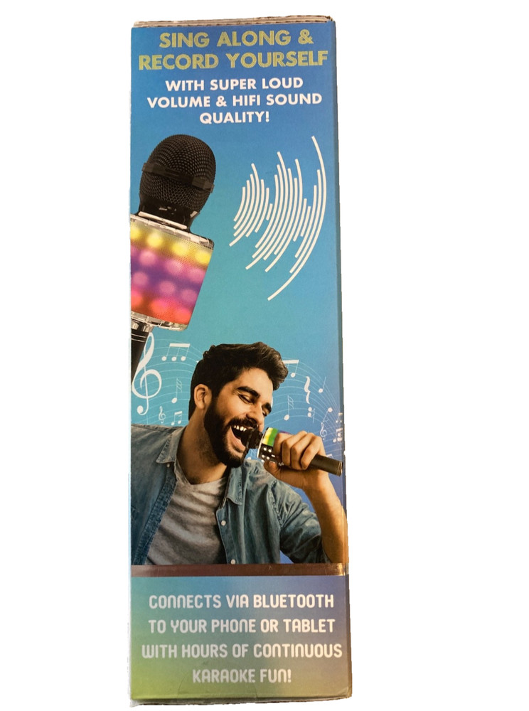 Simply Tech Light Up Karaoke Microphone Speaker Multicolor Bluetooth