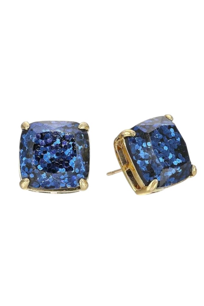 Kate Spade New York Small Square Studs Earrings Navy