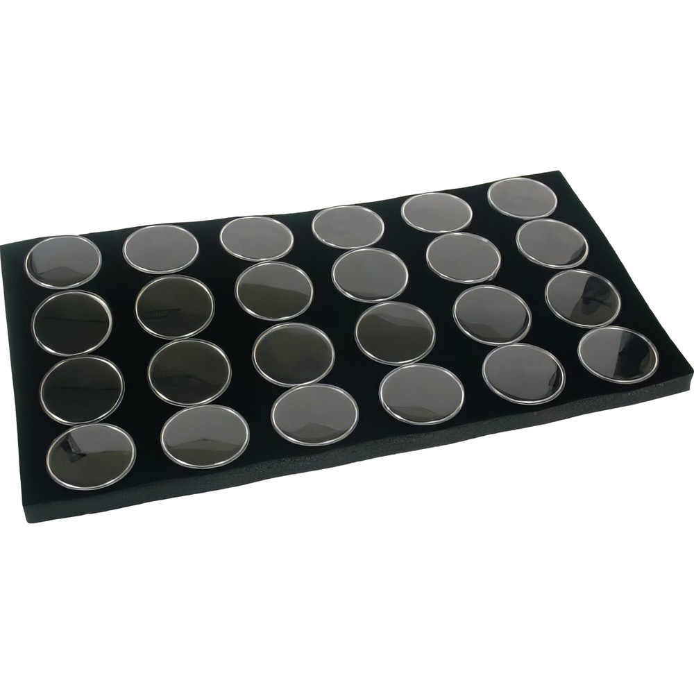 24 Gem Jars Black Foam Display Stackable Showcase Tray