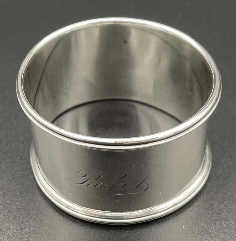 Watson Sterling Silver Napkin Ring Name Engraved “Robert”