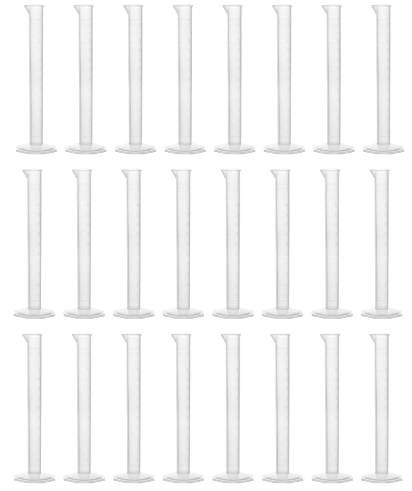 Eisco Labs 10ml Graduated Cylinders, Class B - Polypropylene - 24 Pack