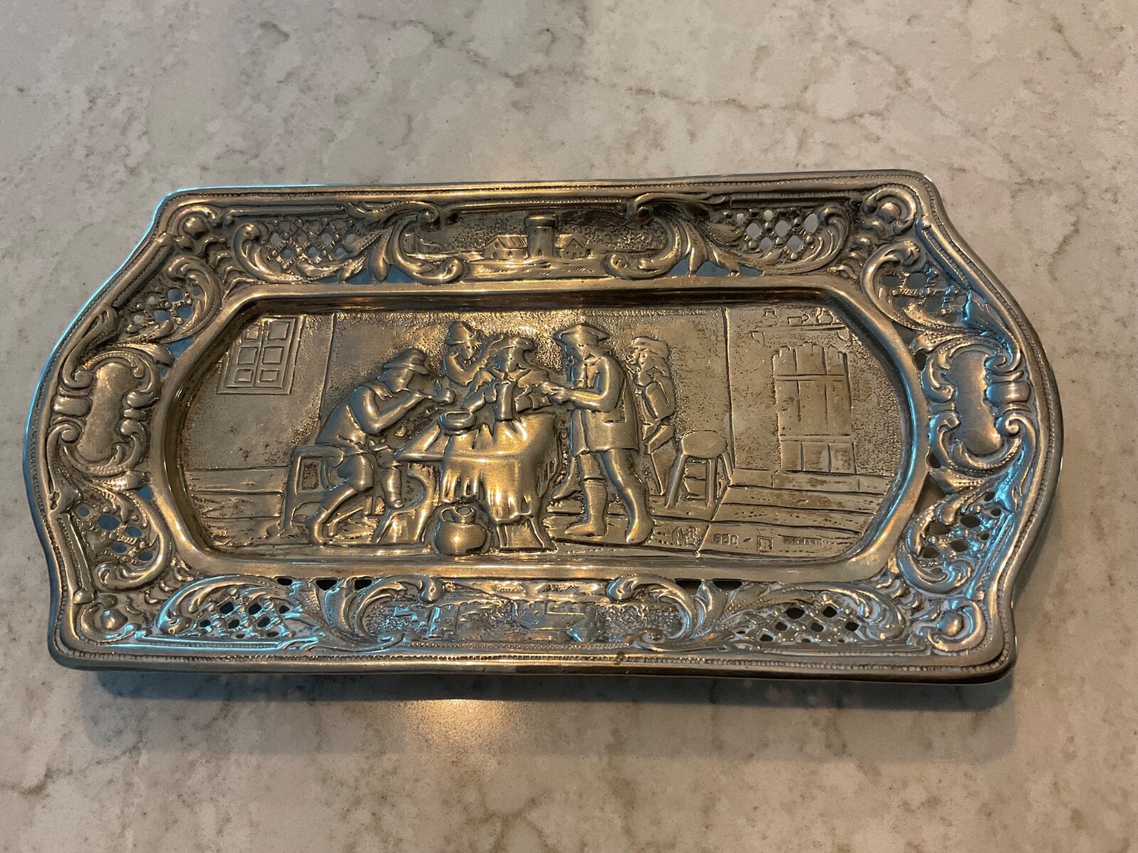 SMALL ANTIQUE GERMAN 800 silver tray