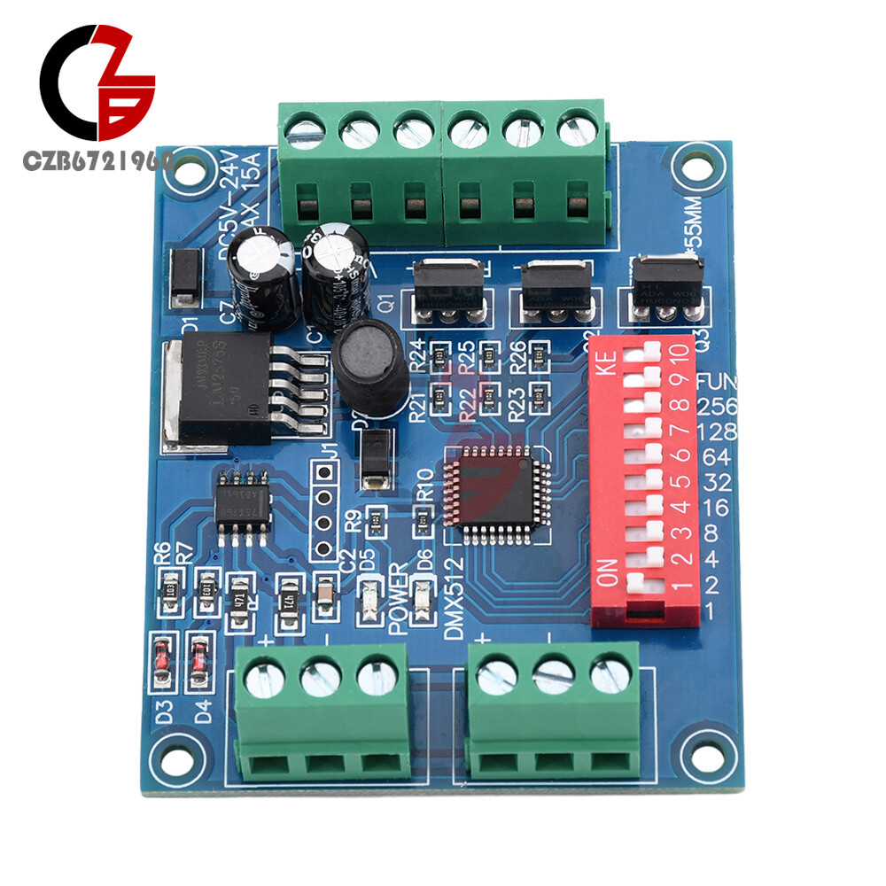 3CH Channel DMX512 Decoder 15A RGBW Controller led stage Dj lighting CMOS Output