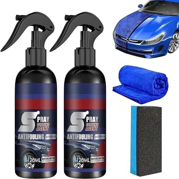 2 Sets Multi-Functional Coating Renewal Agent, 3 in 1 Ceramic Car Coating Spray