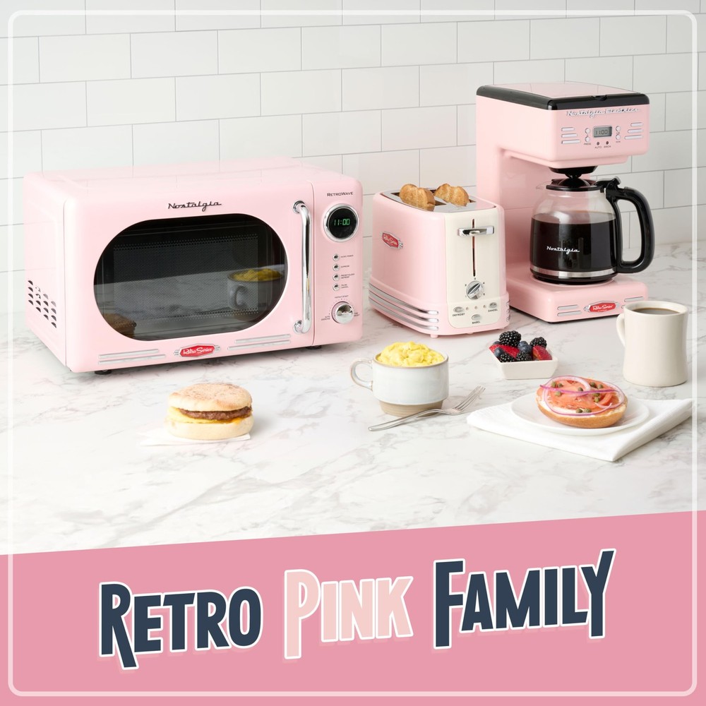 Nostalgia Retro 12-Cup Programmable Coffee Maker With LED Display, Pink