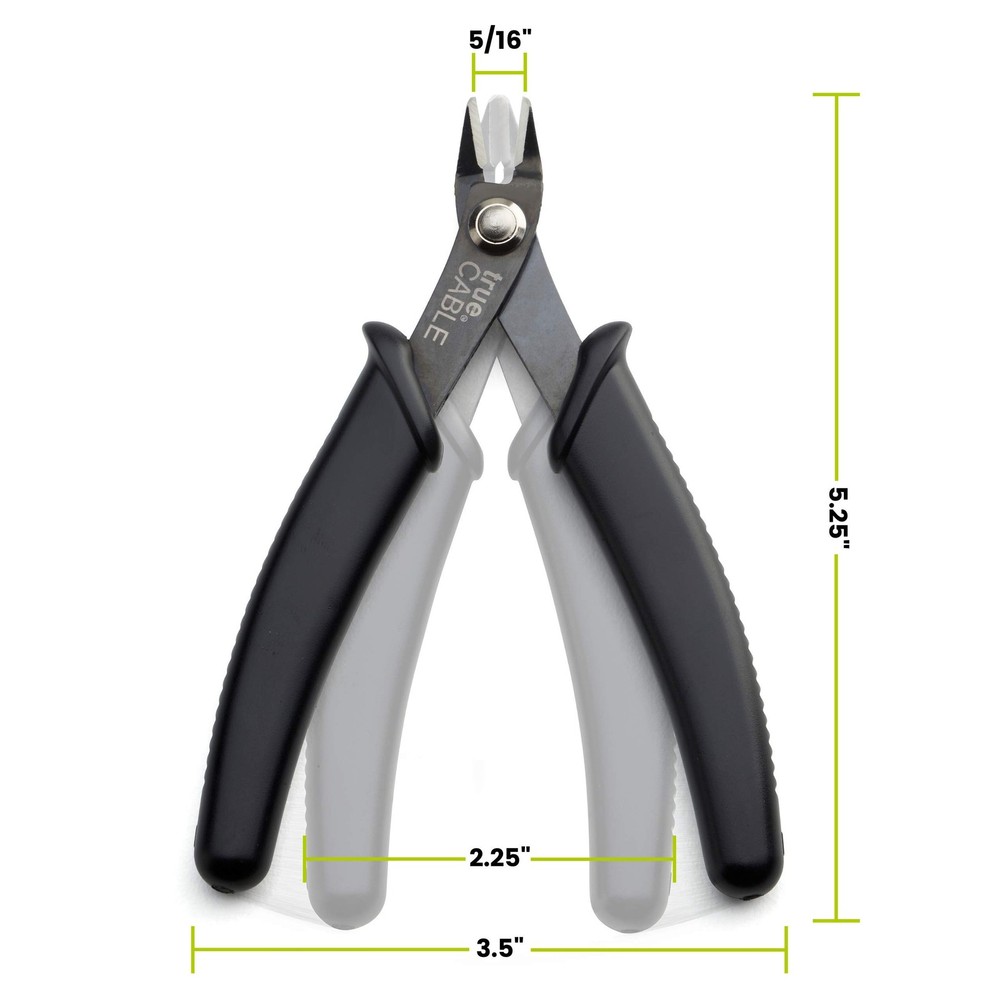 trueCABLE Precision Sharp Flush Cutter, 1 Pack, Wire Cutting Pliers for Black