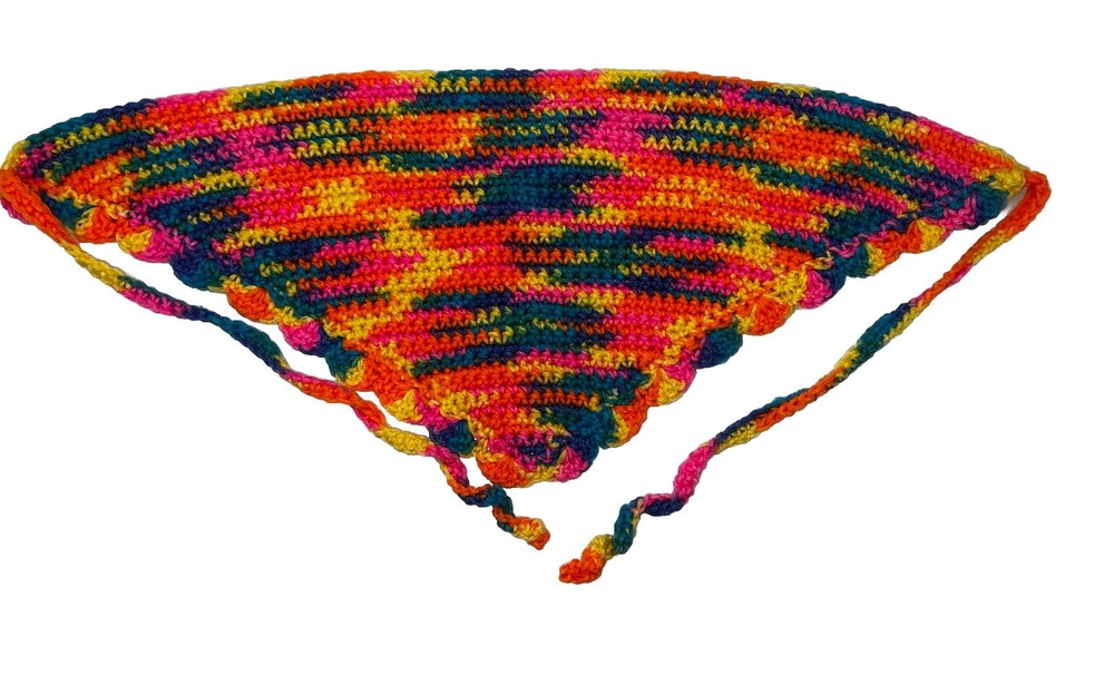 Handmade Crochet Head Bonnet Multicolor OSFA