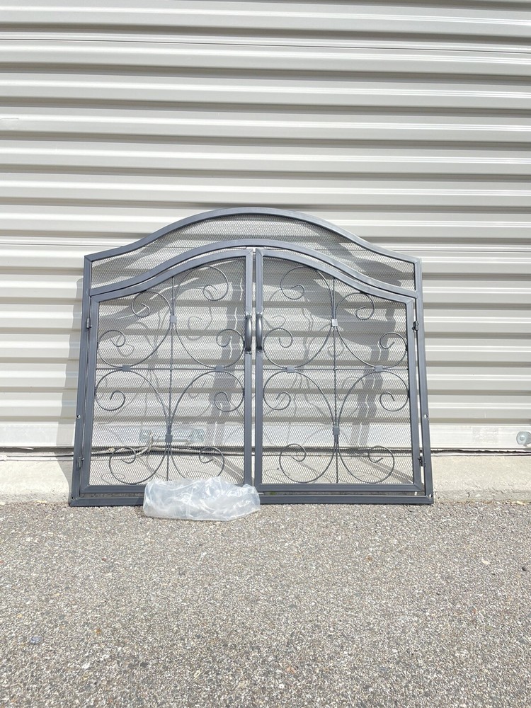 fireplace screen black