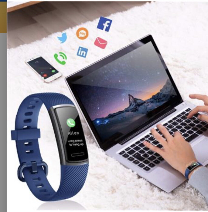 Letscom Smart Watch Tracker HR Activity Watch Blue