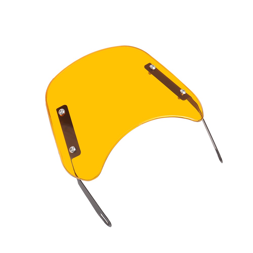 Yellow Round Headlight Motorcycle Windshield Windscreen Fairing 5-7'' Universal