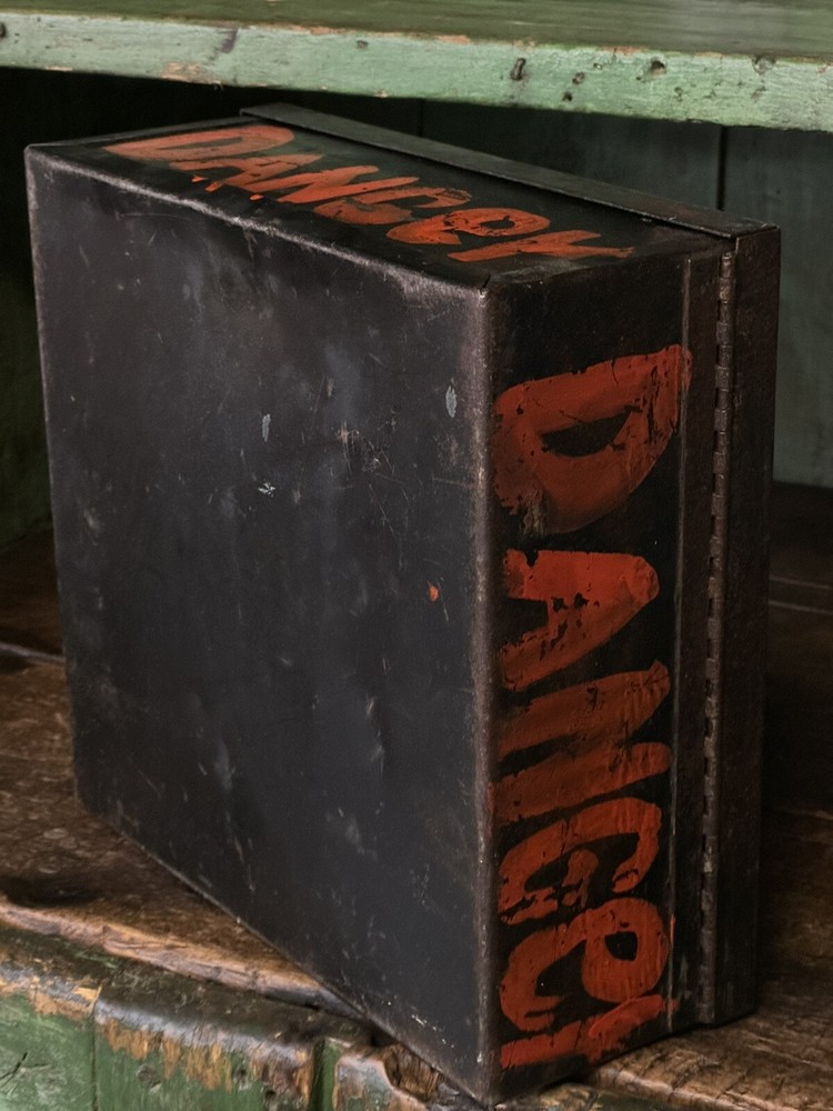 Antique Dynamite Box, Danger Dynamite Caps Lock Box