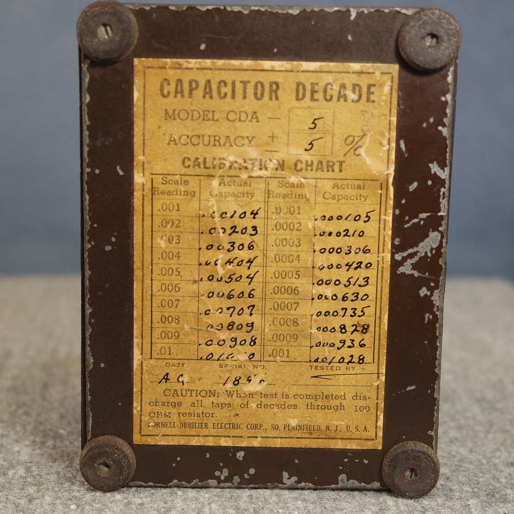 Cornell-Dubilier Decade Capacitor CDA 5, .0001-.01 Microfarads Rated 600 VDC