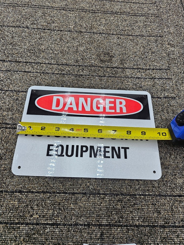 (QTY 2) Danger, Automatic Start Equipment Sign 10" W x 7" H, Rectangle,