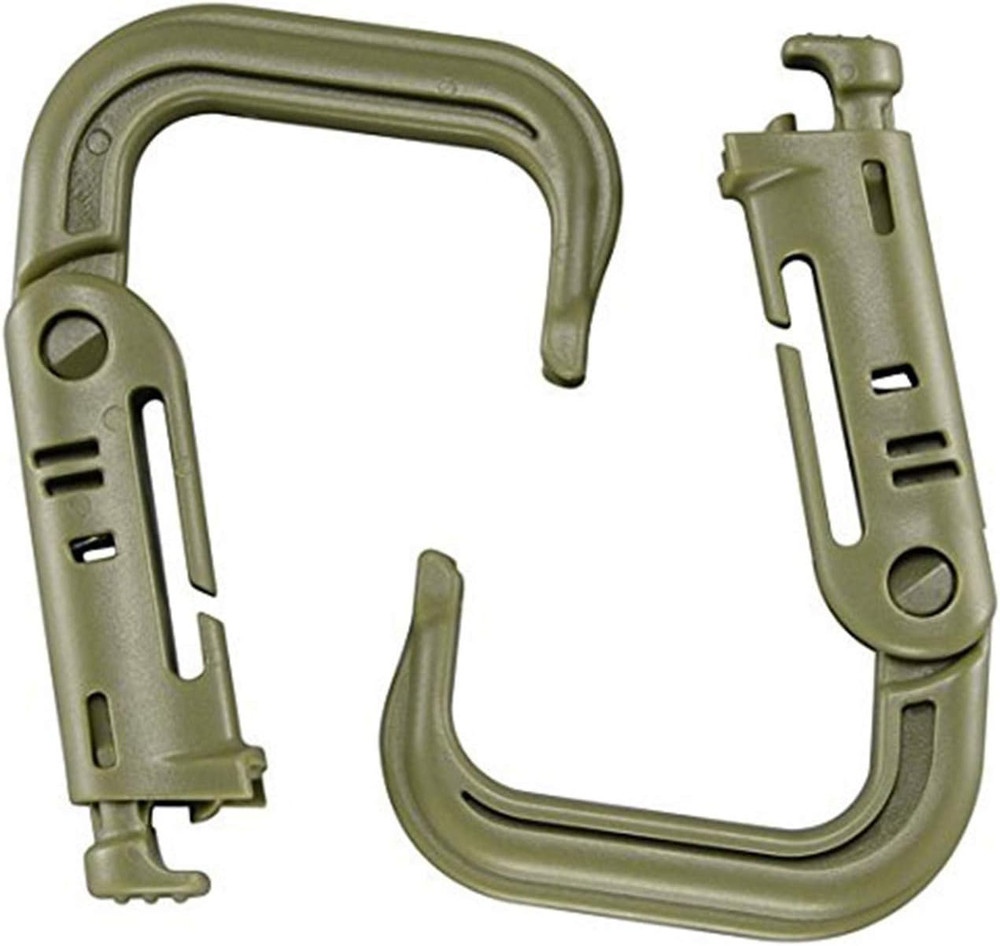 10 Pack Multipurpose D-Ring Grimlock Locking for Molle Webbing with Zippered Pou