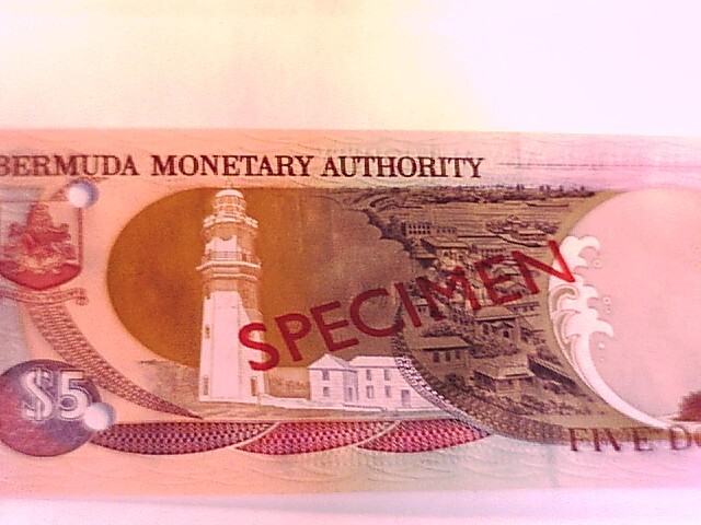 Bermuda 2000 Five Dollar SPECIMEN note Choice Crisp Uncirculated.