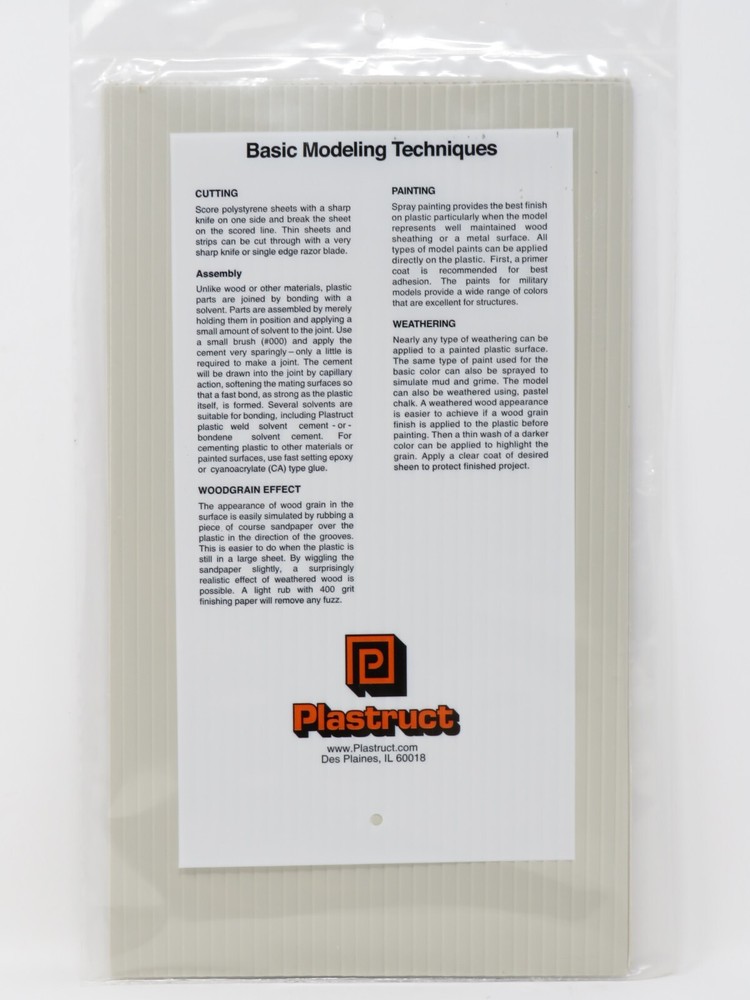 Plastruct 91552 3/16" Clapboard Siding Material Patterned Sheets O Scale