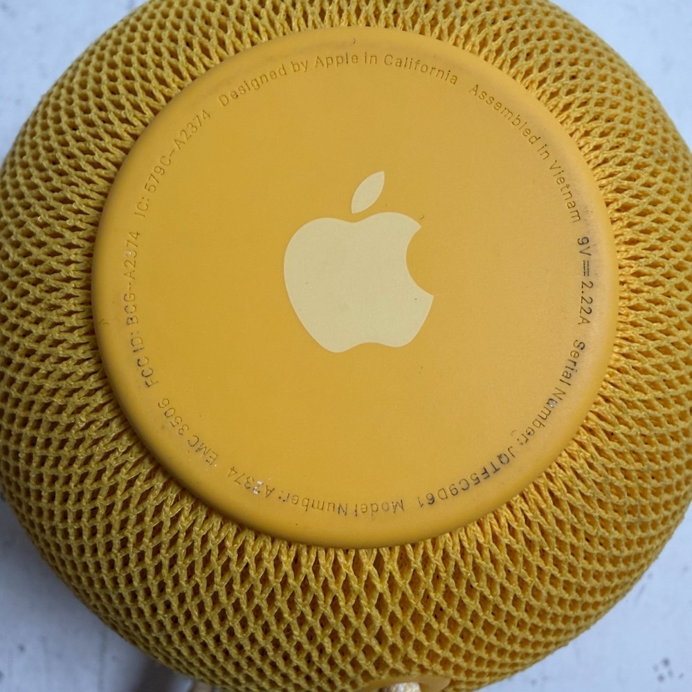 Apple HomePod Mini A2374 Yellow Bluetooth Integration Spherical Smart Speaker