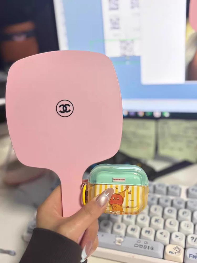 Chanel Handheld Mirror Pink Makeup Mirror Original Packaging