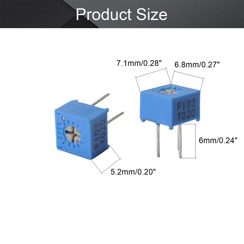 10Pcs 10K Ohm Multiturn Trimmer Potentiometer Variable Resistor High Precision P
