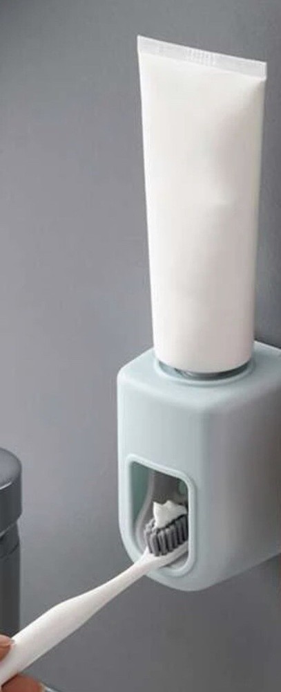 1pc Blue Wall Mounted Automatic Toothpaste Squeezer, Simple Toothpaste Holder