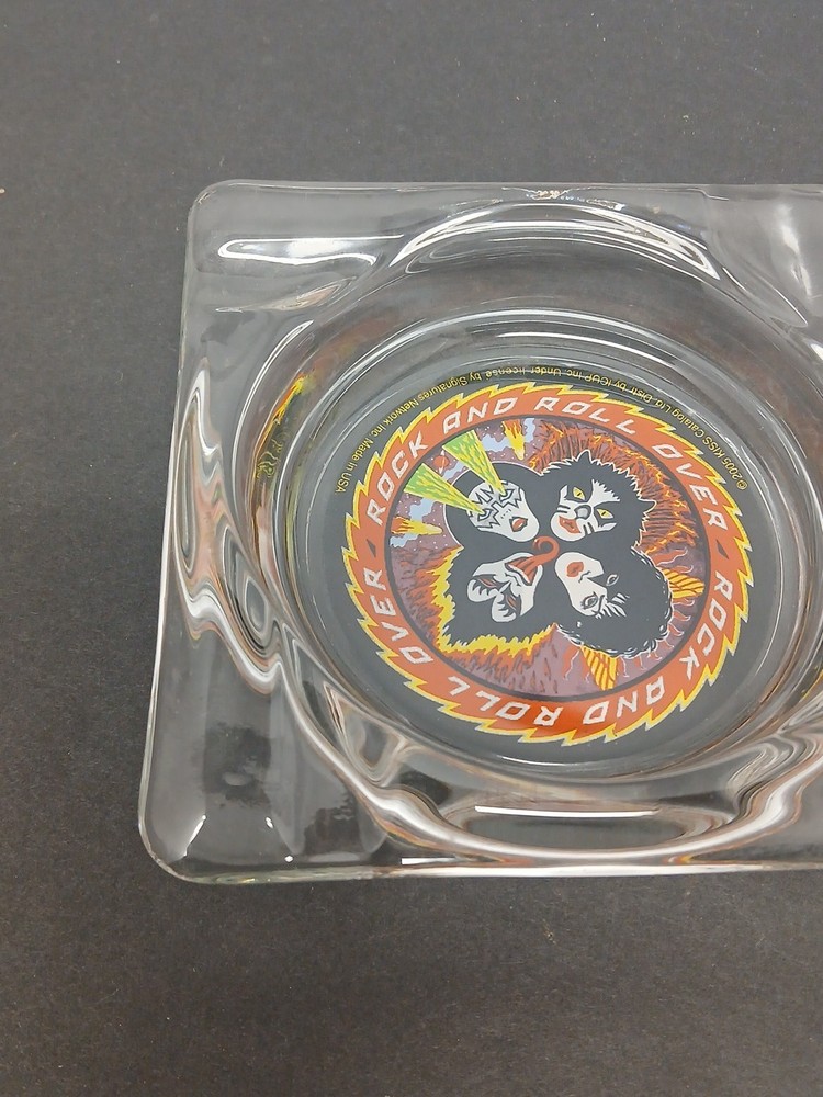 VTG Kiss Glass Ashtray Rock And Roll Over 2005 USA