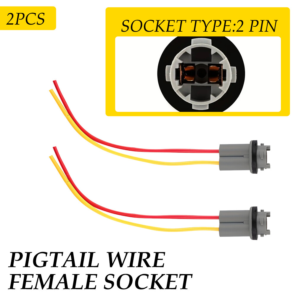 Universal Pigtail Wire Female Socket T10 194 PGS Front Side Marker Light Plug
