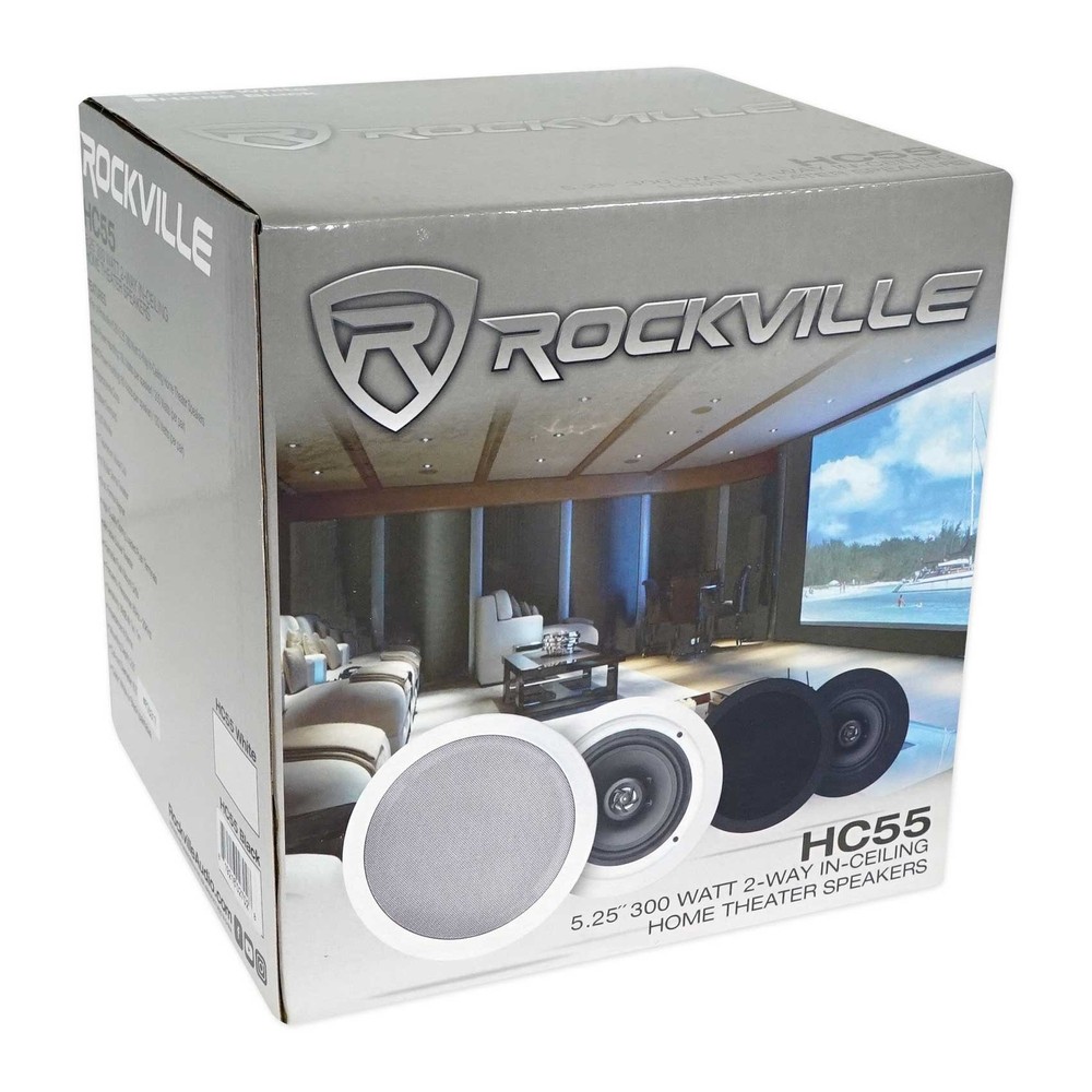 Technical Pro Home Theater Amplifier Receiver+(2) 5.25" Black Ceiling Speakers