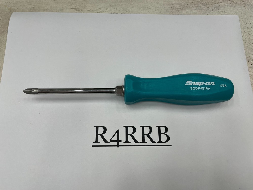 Snap-on Tools USA NEW 2pc TEAL Hard Handle Flat Phillips Head Screwdriver Set