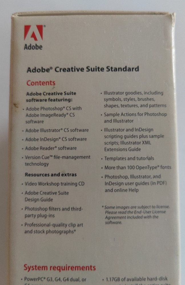 Adobe Creative Suite Standard Upgrade For Mac with Serial Numbers, 4 Disc Set