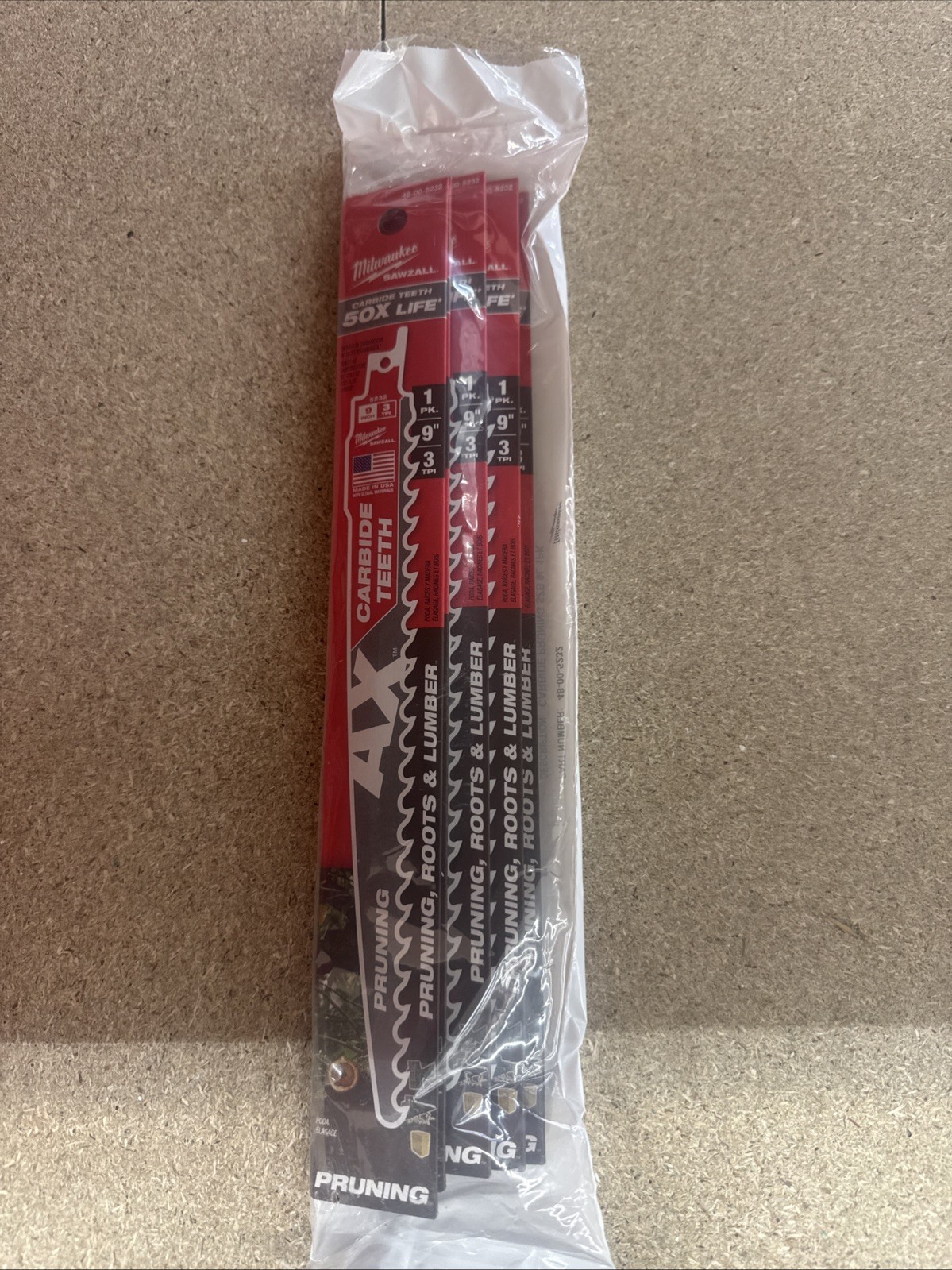 Milwaukee (5) 48-00-5232 9'' 3 TPI The Ax Carbide Teeth For Pruning & Clean Wood