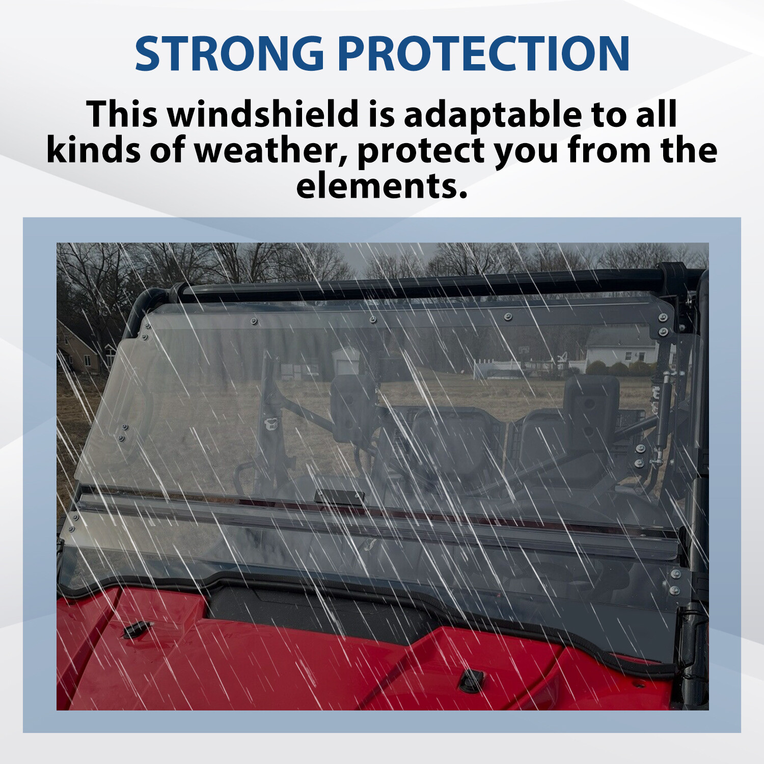 For Honda Pioneer 1000 / 1000-5 Clear Scratch Resistant Flip Windshield 2016-24