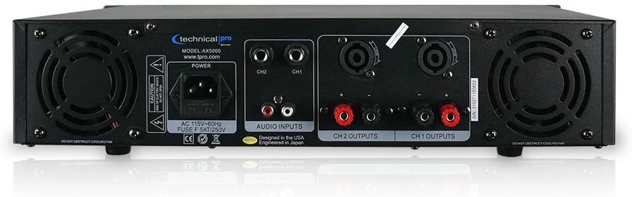 Technical Pro AX5000; 5000 Watt; 2 Channel Amplifier USB, SD, EQ Scratch & Dent