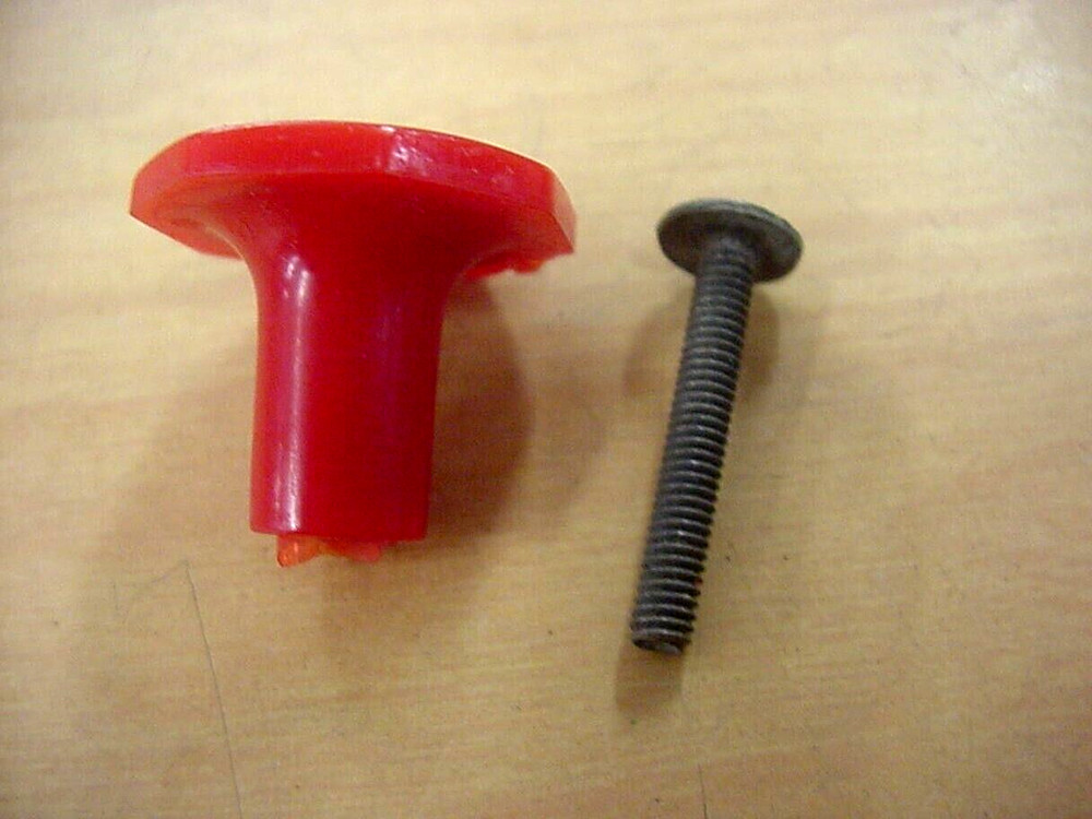 21 Knobs California Ware Art Deco Red & Chrome Plastic Drawer Pulls NOS In Box