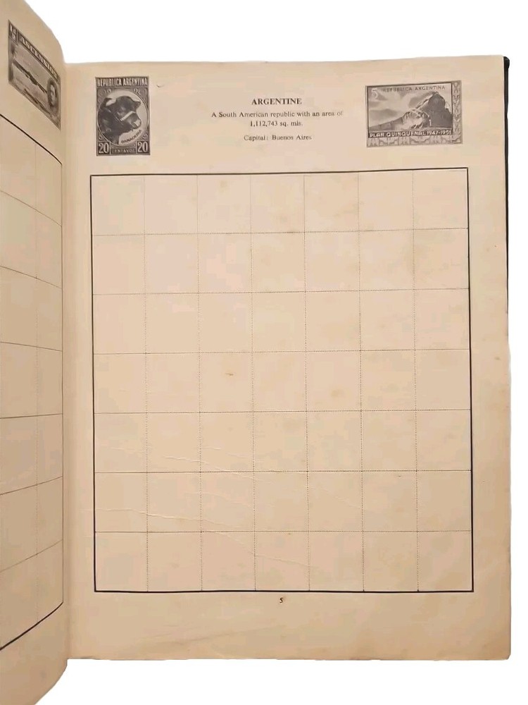 Blue Riband Stamp Album With MAP Book Vintage UNUSED HC Pragnell 4th Ed Illus