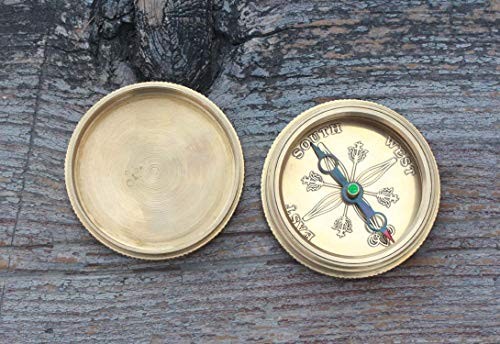 Solid Brass Compass with Leather Case – Engraved Quote “Do Not Go Where The