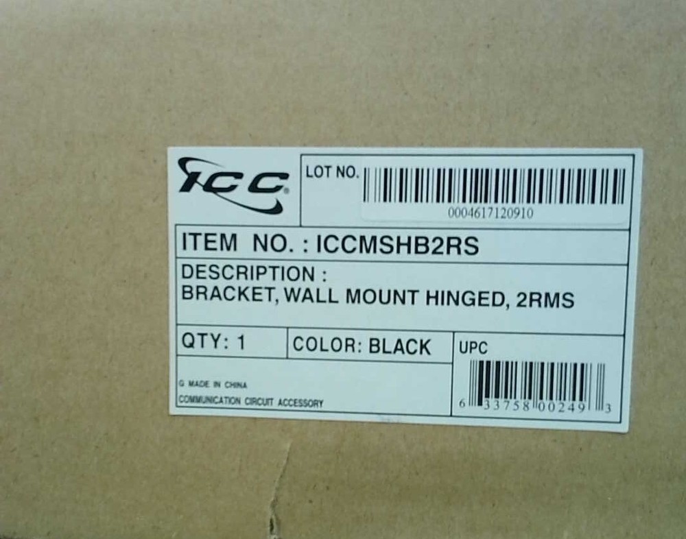 Icc ICCMSHB2RS Bracket, Wall Mount Hinged, 2 Rms