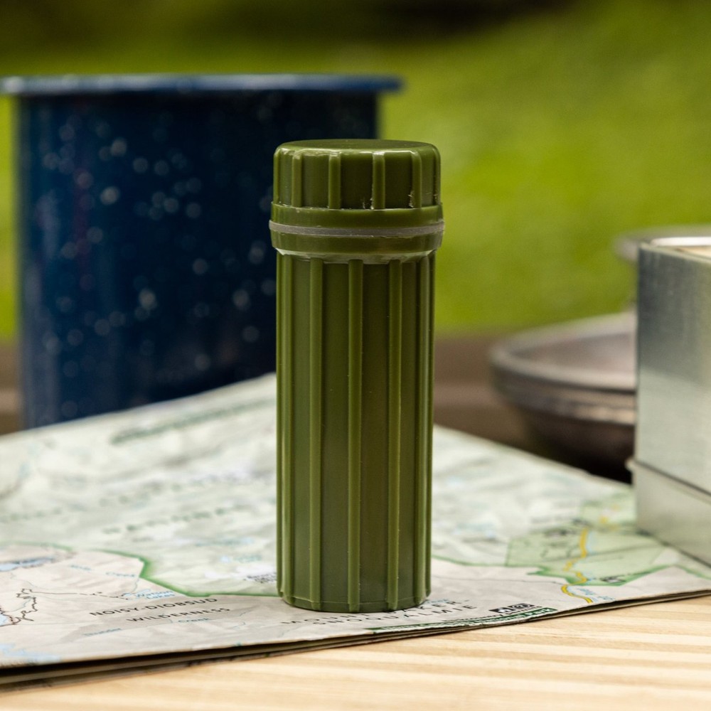 Water Resistant Match Stick Storage Container And Fire Starter Mirror