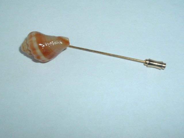 VINTAGE SHELL STICK PIN LAPEL PIN