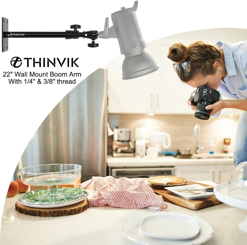Photography Studio Camera Stand,Lighting Wall Ceiling Mount Boom Arm for Vide...