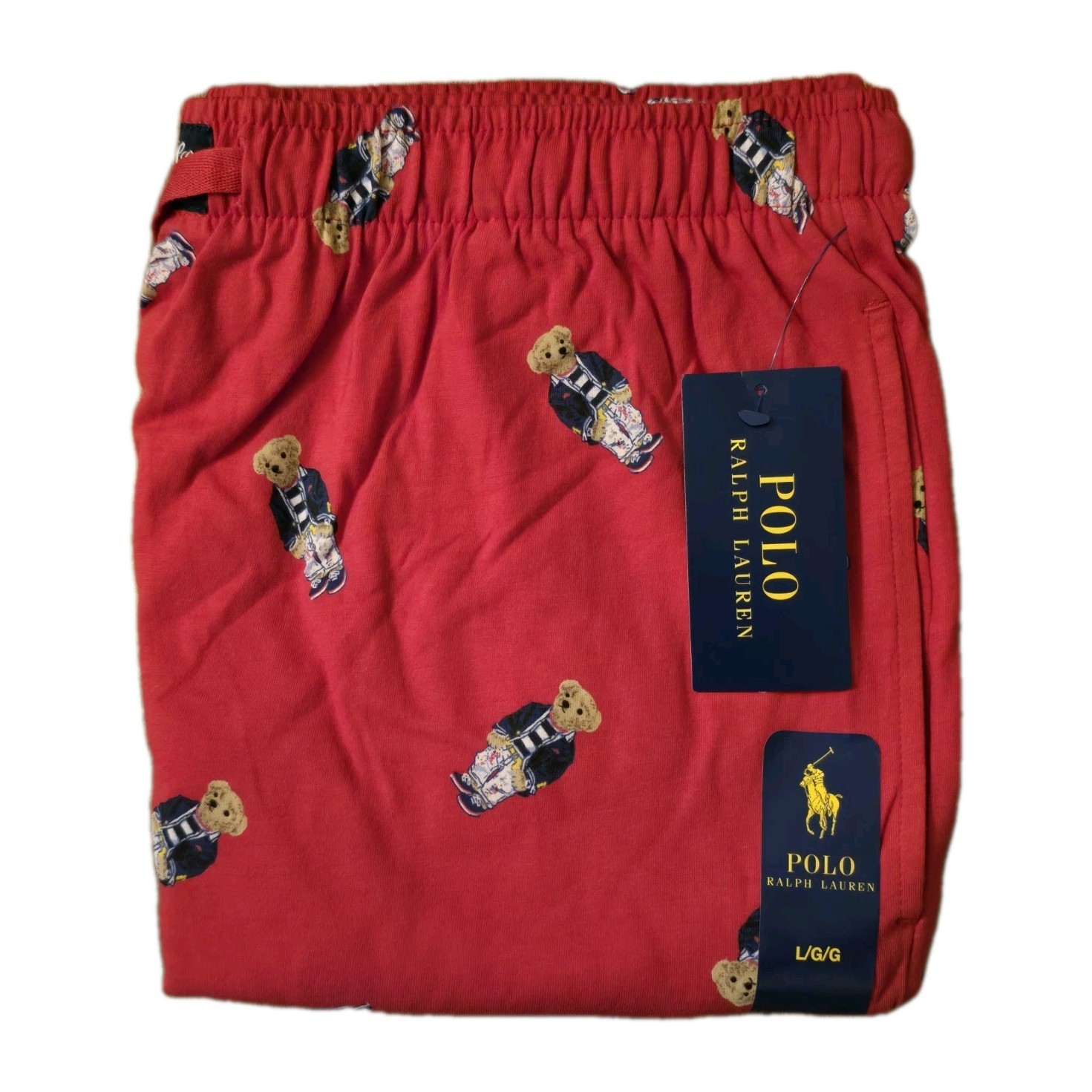 Polo Bear By Ralph Lauren Men's Red Jersey Sleep/Pajama/Active Shorts Size Large