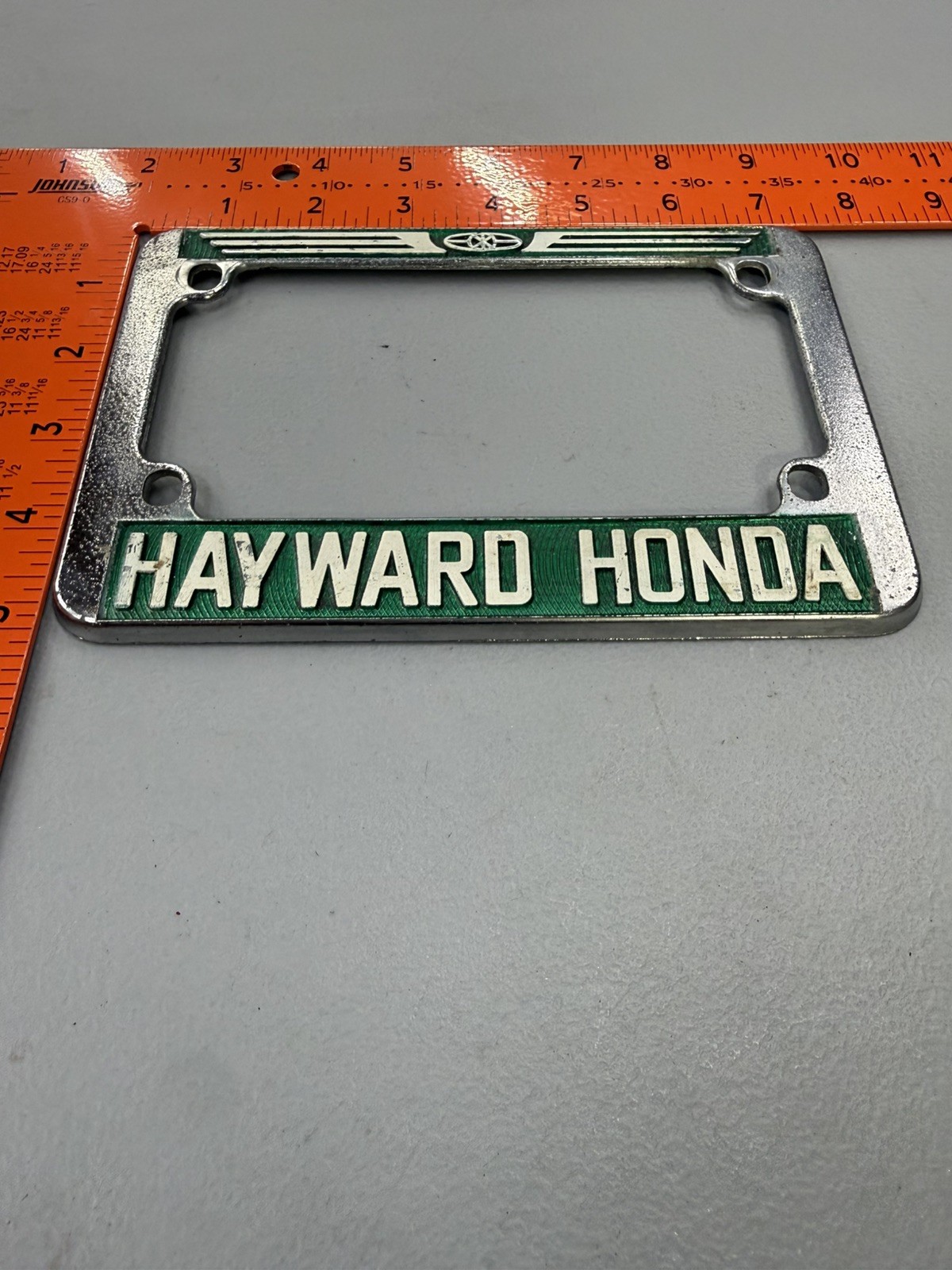 RARE Vintage Hayward Honda California Metal Motorcycle License Frame