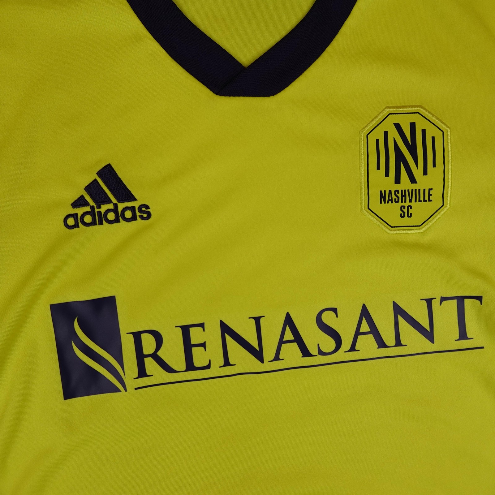 Nashville SC Jersey Mens Small Yellow MLS Soccer Adidas AEROREADY Renasant 2021