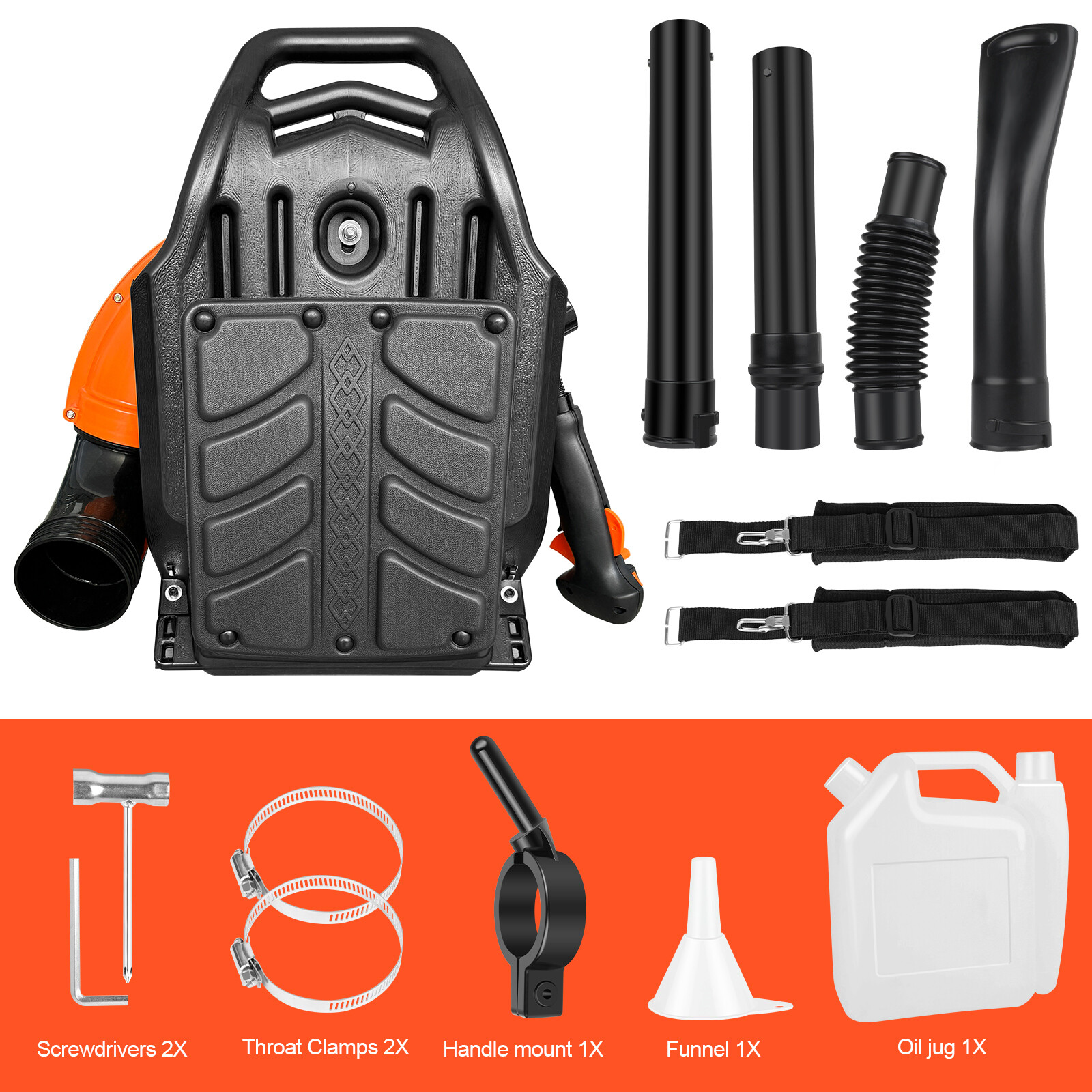 2024 New Upgraded 63CC 2-Stroke 665CFM 3HP Commercial Backpack Gas Leaf Blower