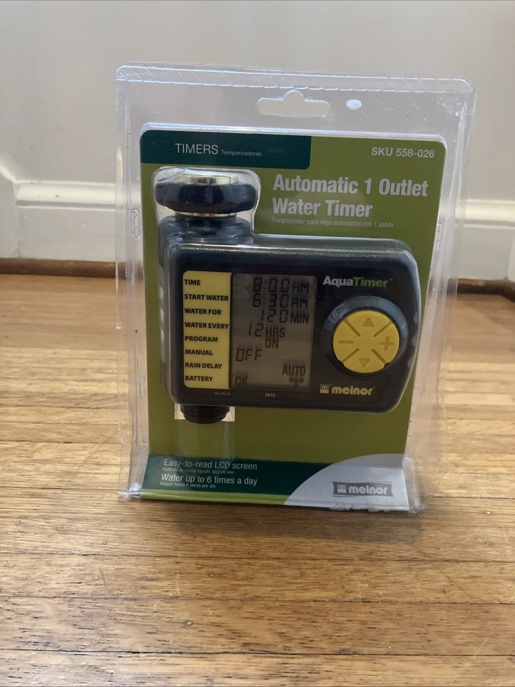 Melnor Automatic 1 Outlet Water Timer 558-026 LCD Screen Aqua Timer- Sealed